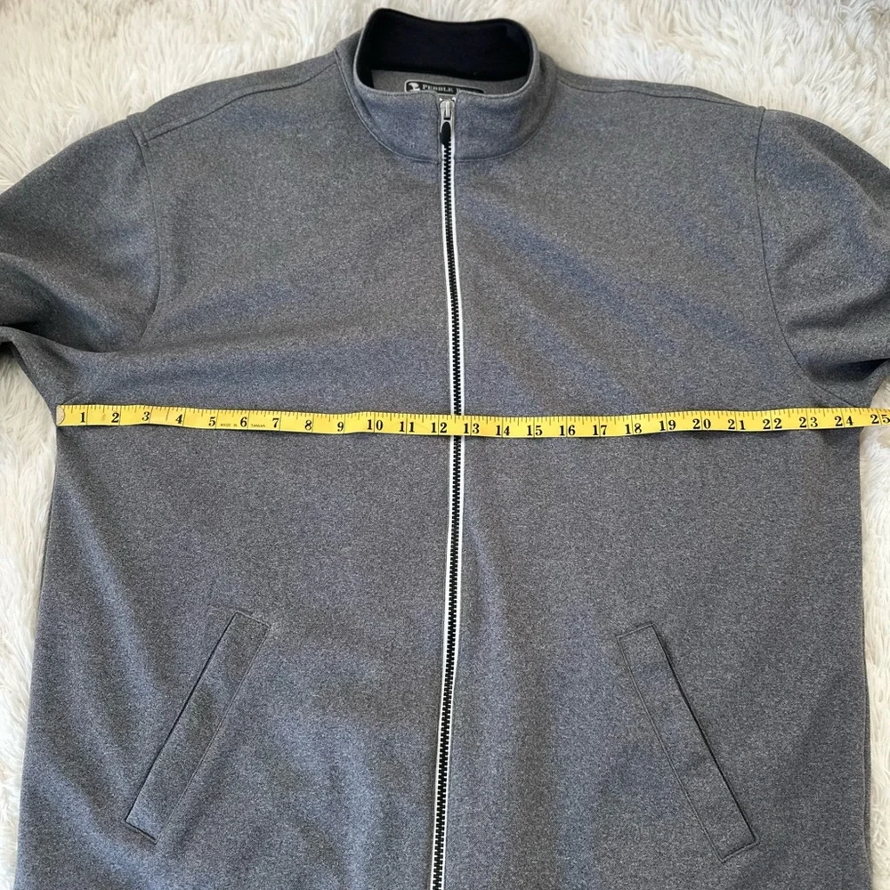 Pebble Beach Men’s Performance Full Zip Golf Jacket Gray Lightweight XL Stretch